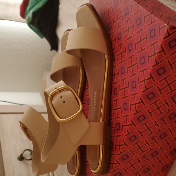 Tory Burch Shelby flat sandal calf leather, wide - Picture 5 of 5